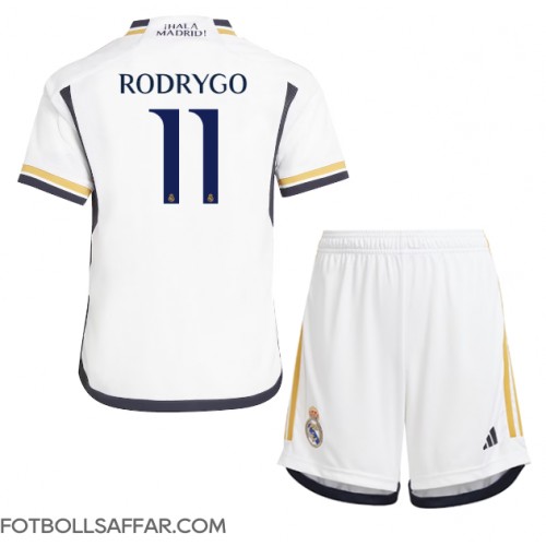 Real Madrid Rodrygo Goes #11 Hemmadräkt Barn 2023-24 Kortärmad (+ Korta byxor)